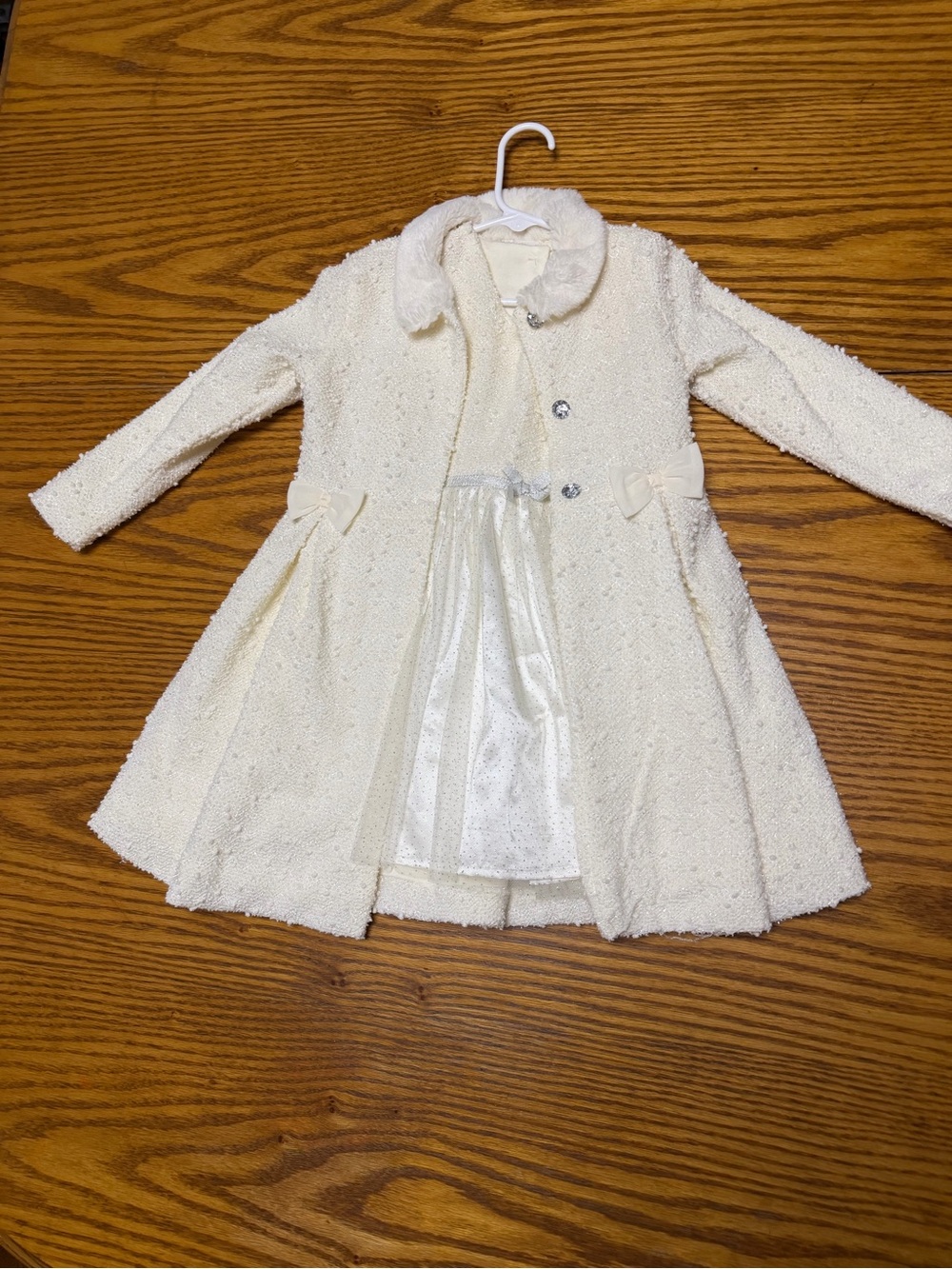 Girls' Cream Sparkle Dress and Coat